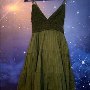 Aerie Olive Green Midi Dress